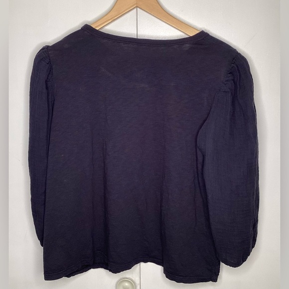 Velvet label long sleeve blue cotton top - Picture 2 of 11